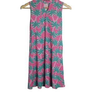 Simply Southern Youth Pink Palm Tree Dress